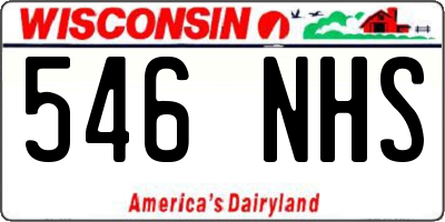 WI license plate 546NHS