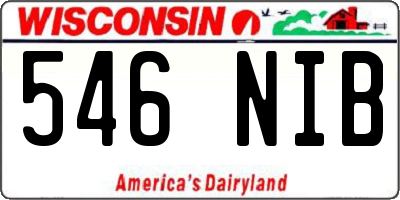 WI license plate 546NIB