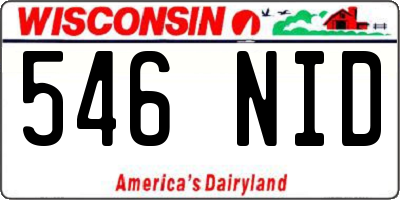 WI license plate 546NID