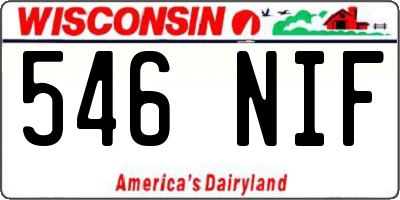 WI license plate 546NIF