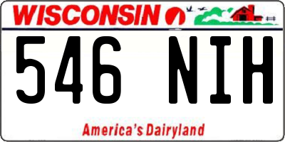 WI license plate 546NIH