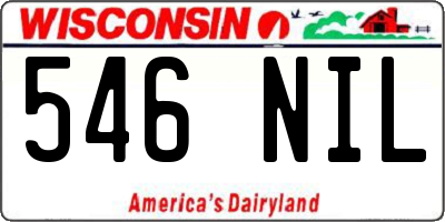 WI license plate 546NIL