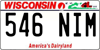 WI license plate 546NIM