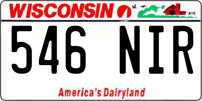 WI license plate 546NIR