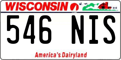 WI license plate 546NIS
