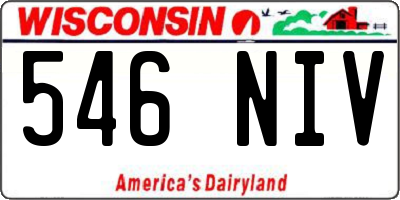 WI license plate 546NIV