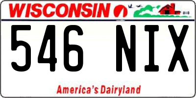 WI license plate 546NIX