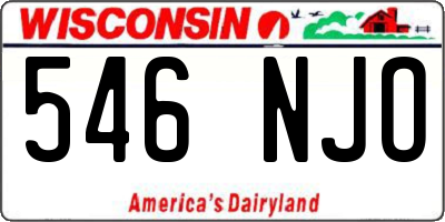 WI license plate 546NJO