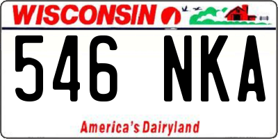 WI license plate 546NKA