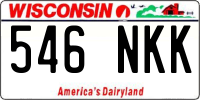 WI license plate 546NKK