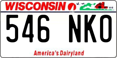 WI license plate 546NKO