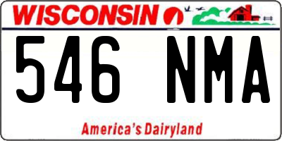 WI license plate 546NMA