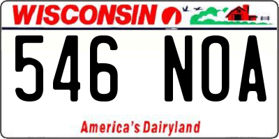 WI license plate 546NOA