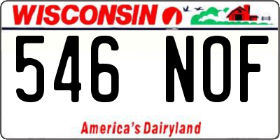 WI license plate 546NOF