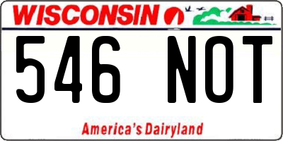WI license plate 546NOT