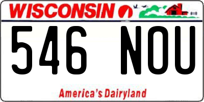 WI license plate 546NOU