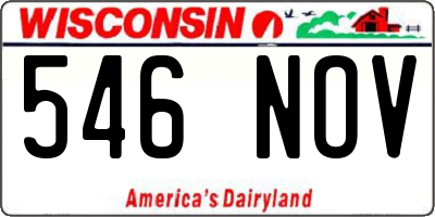 WI license plate 546NOV