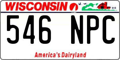 WI license plate 546NPC