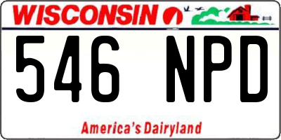 WI license plate 546NPD