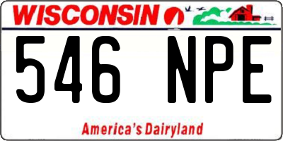 WI license plate 546NPE