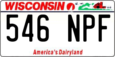 WI license plate 546NPF