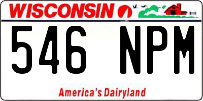 WI license plate 546NPM
