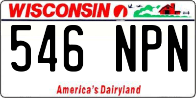 WI license plate 546NPN