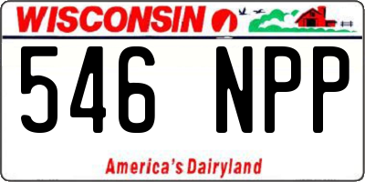 WI license plate 546NPP
