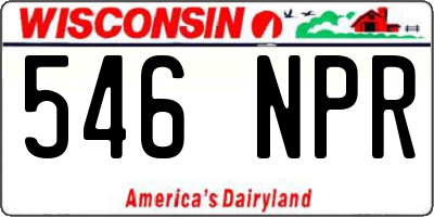 WI license plate 546NPR