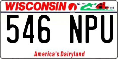 WI license plate 546NPU