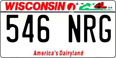 WI license plate 546NRG