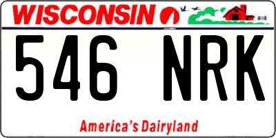 WI license plate 546NRK