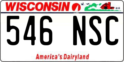 WI license plate 546NSC