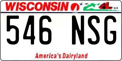 WI license plate 546NSG