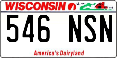 WI license plate 546NSN