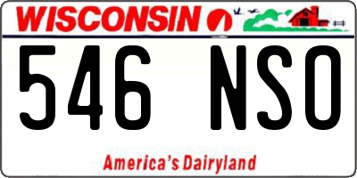 WI license plate 546NSO