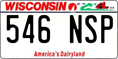 WI license plate 546NSP