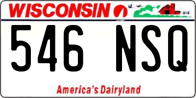 WI license plate 546NSQ