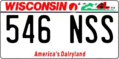 WI license plate 546NSS