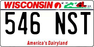WI license plate 546NST