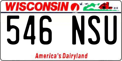 WI license plate 546NSU