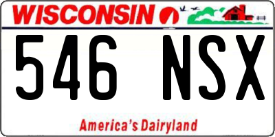 WI license plate 546NSX