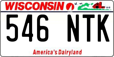 WI license plate 546NTK