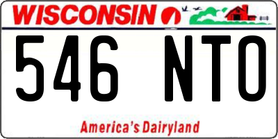 WI license plate 546NTO