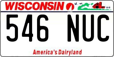 WI license plate 546NUC