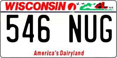 WI license plate 546NUG