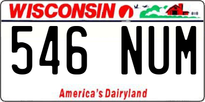 WI license plate 546NUM