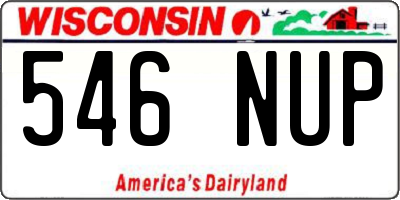 WI license plate 546NUP