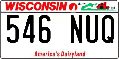 WI license plate 546NUQ