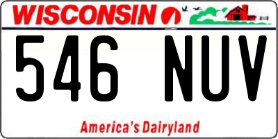 WI license plate 546NUV